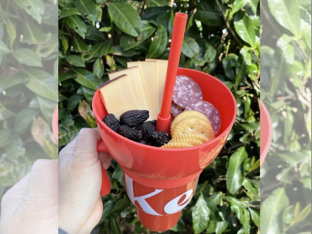 crackers in snack drink tumbler