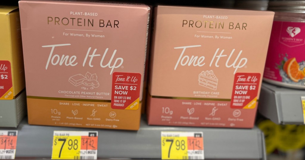 protein bars on shelf at walmart