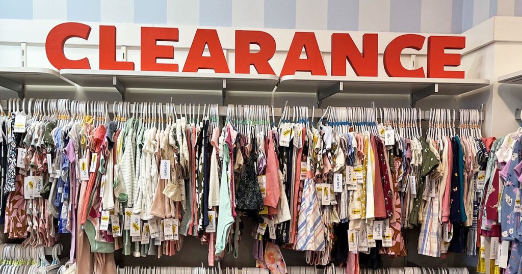 clearance section in carter's store