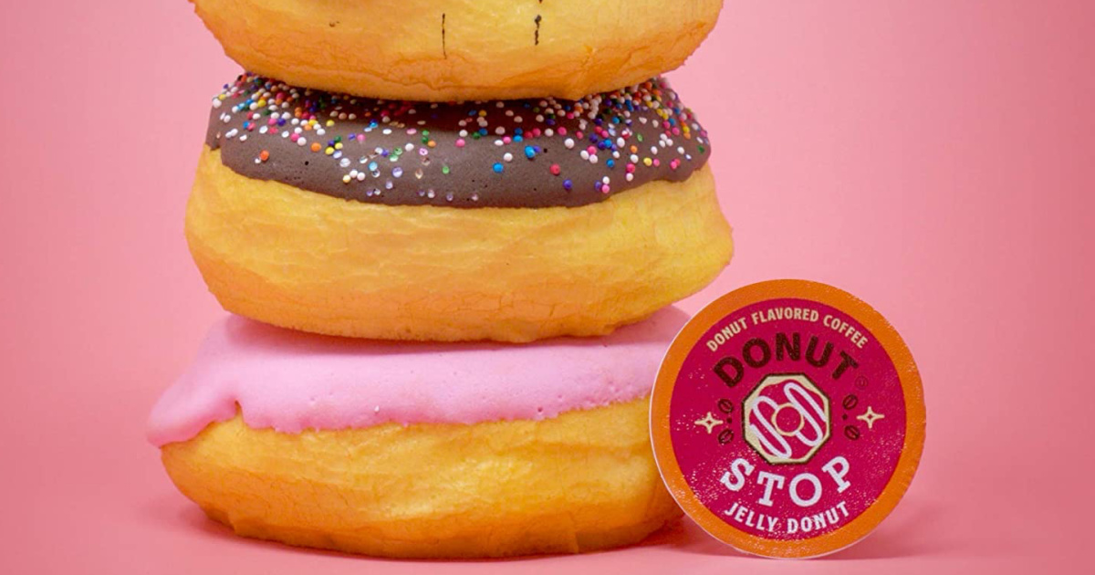 Donut Stop Flavored Coffee Pods, Compatible 