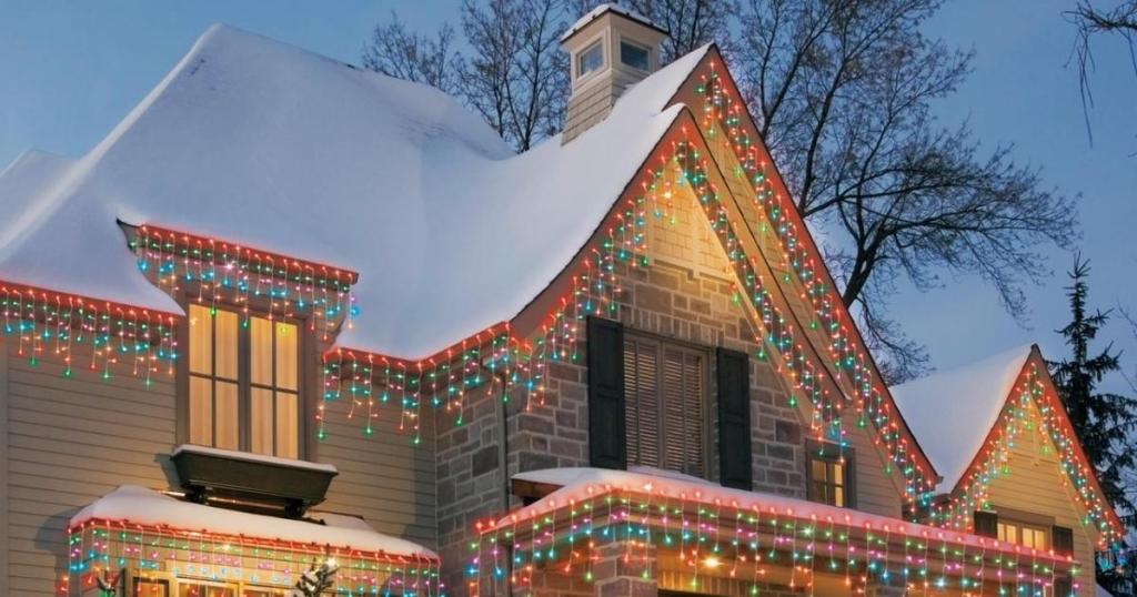 Holiday Time 300-Count Multicolor Icicle Christmas Lights 
