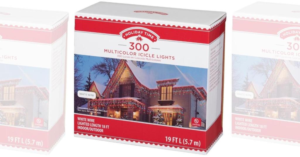 Holiday Time 300-Count Multicolor Icicle Christmas Lights 