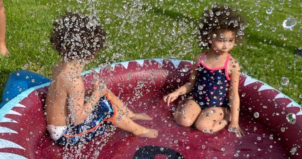 Jasonwell Shark Splash Pad Sprinkler Pool