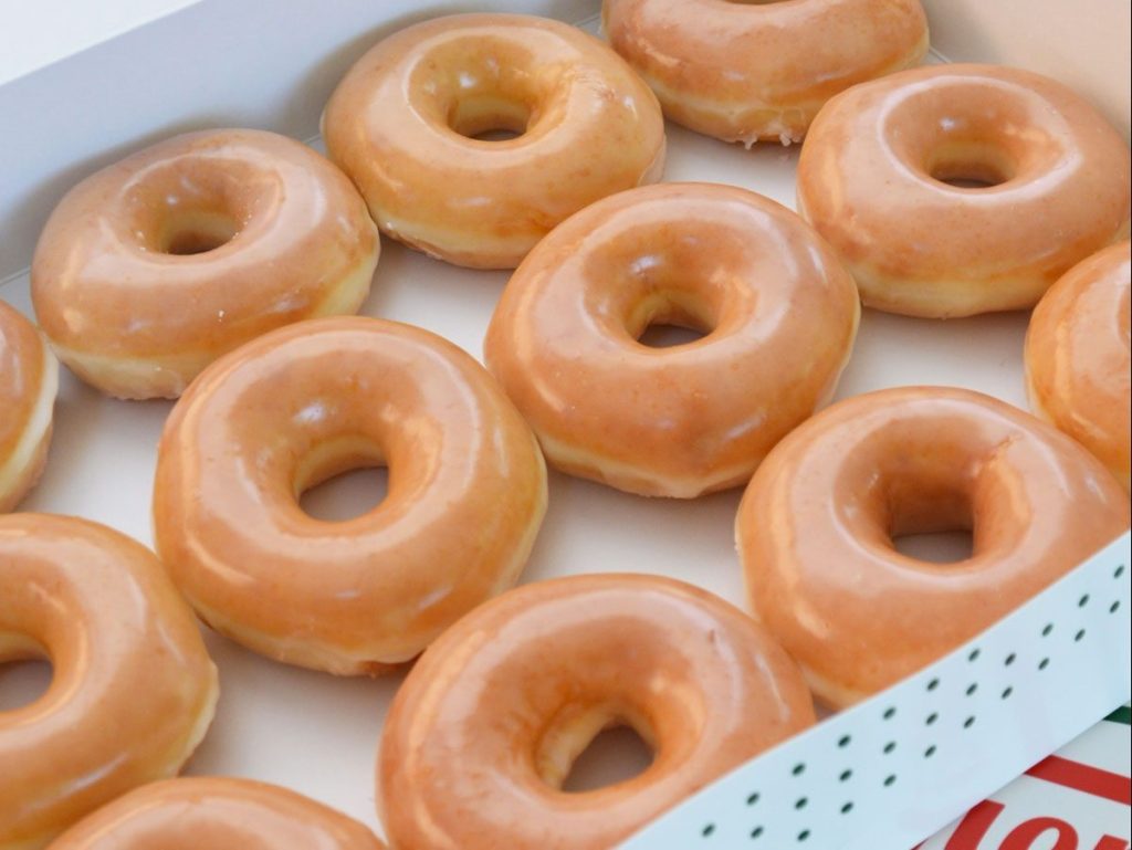 dozen krispy kreme donuts