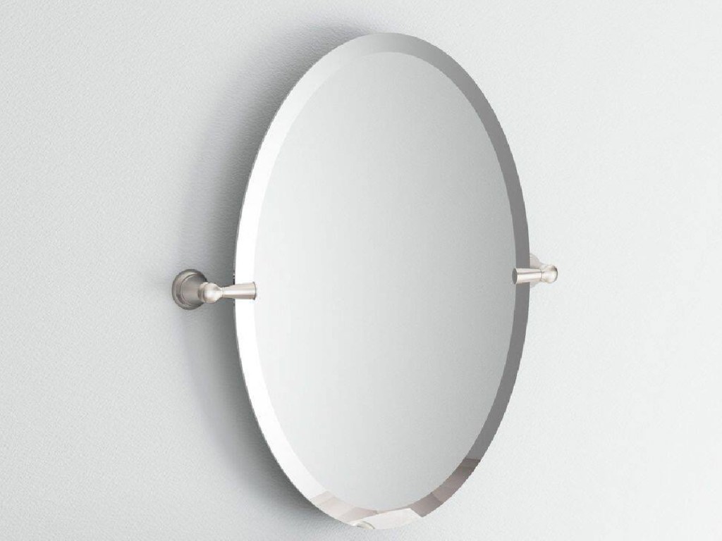 MOEN Banbury 26 in. x 23 in. Frameless Pivoting Wall Mirror in Brushed Nickel