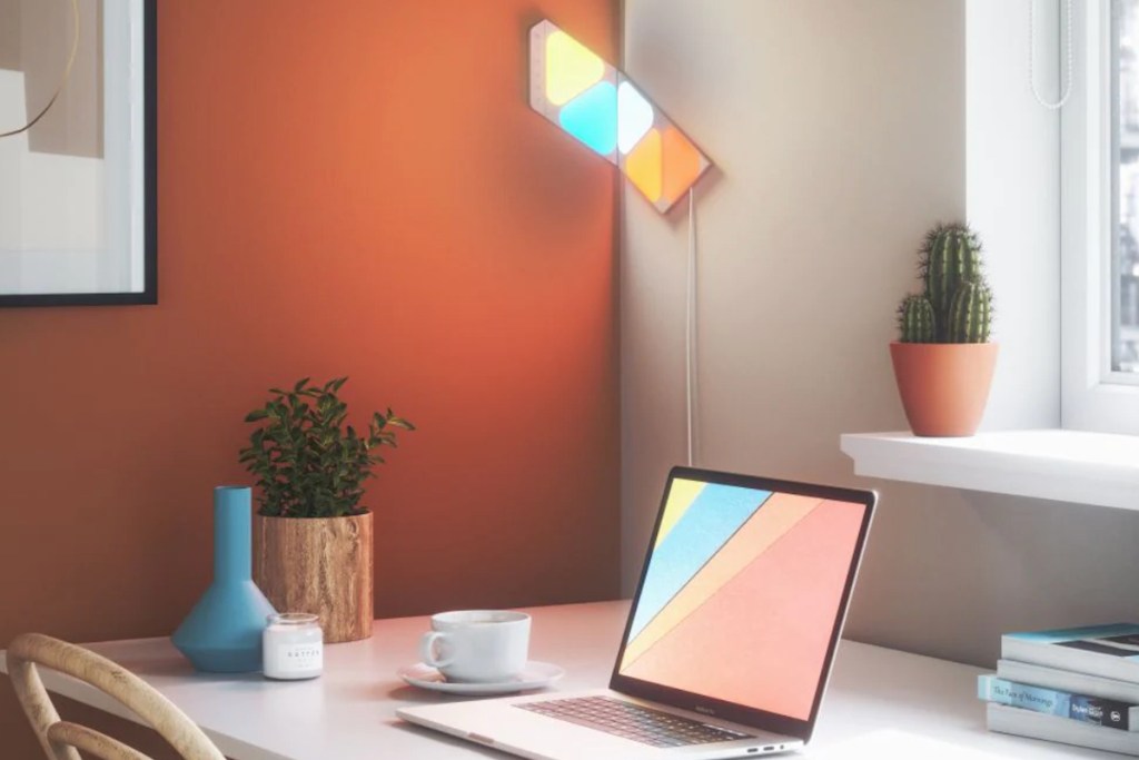 Nanoleaf lights by laptop