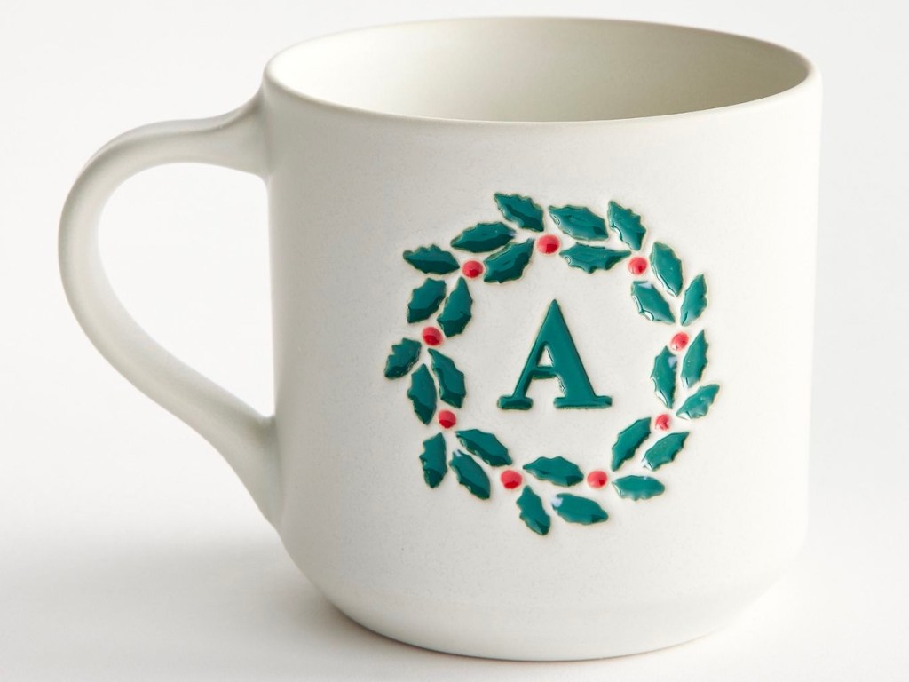 Pottery Barn Holly Alphabet Mug