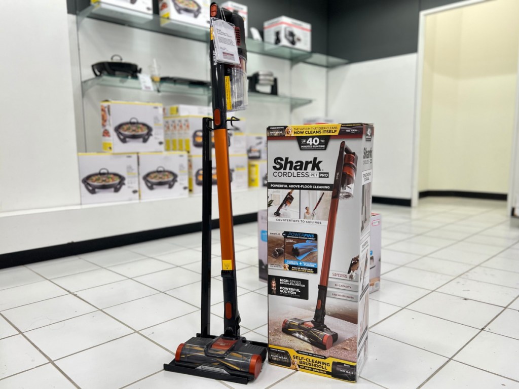 red cordless vacuum in store