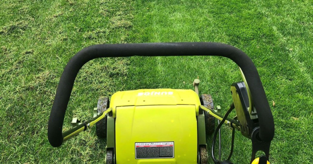 lawn mower on lawn