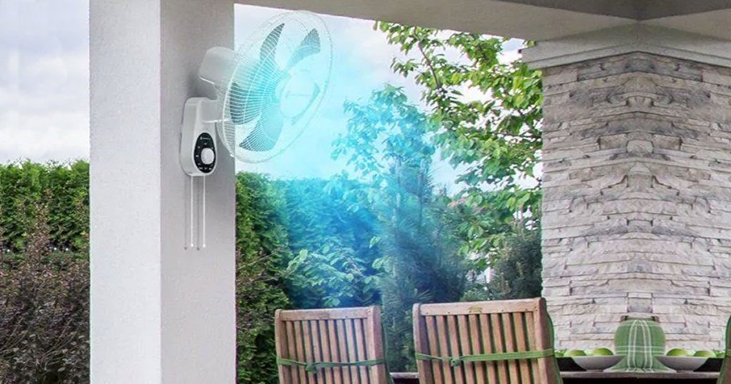 fan mounted on patio cover