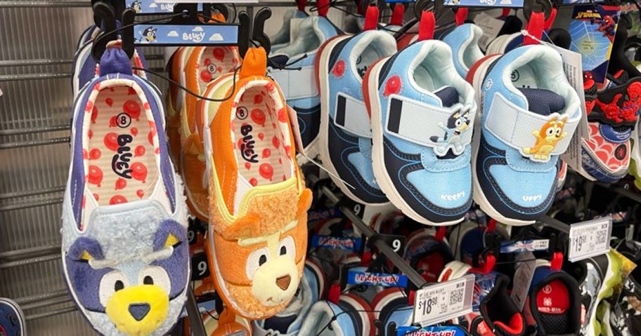 bluey sneakers on display in store
