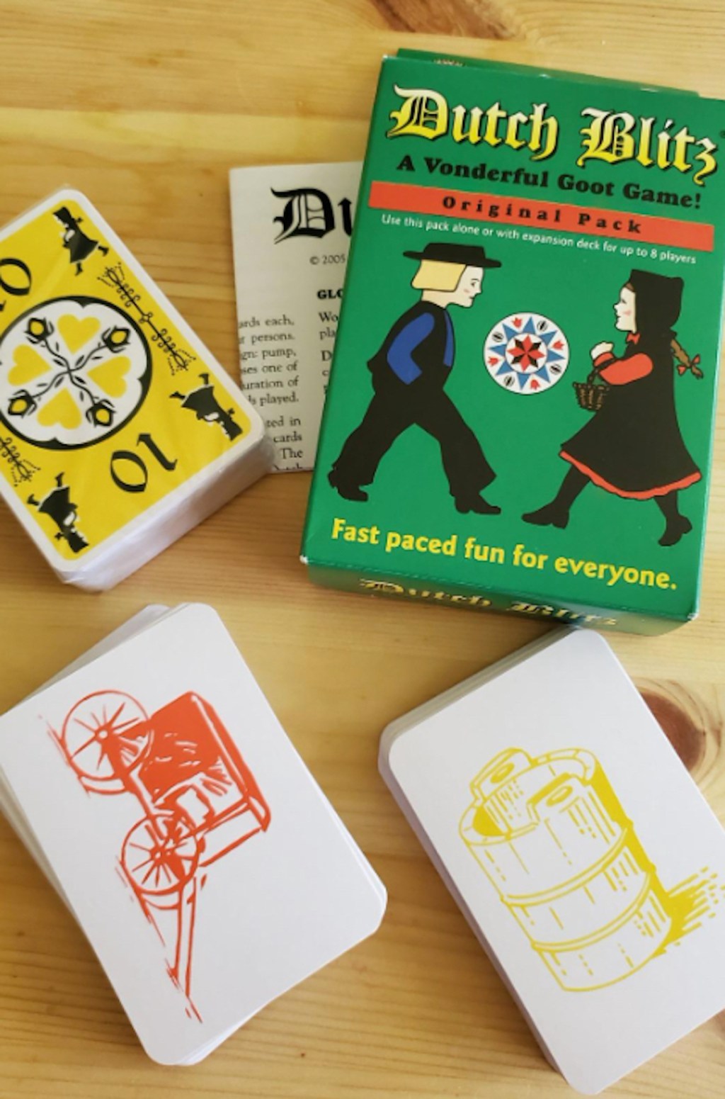 dutch blitz card game on wood table