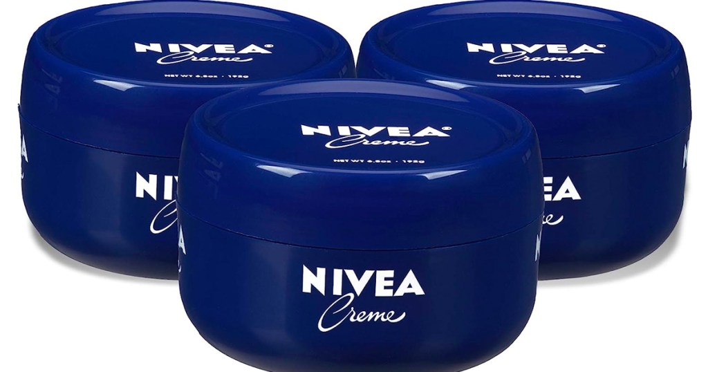 three nivea cream moistuzier jars