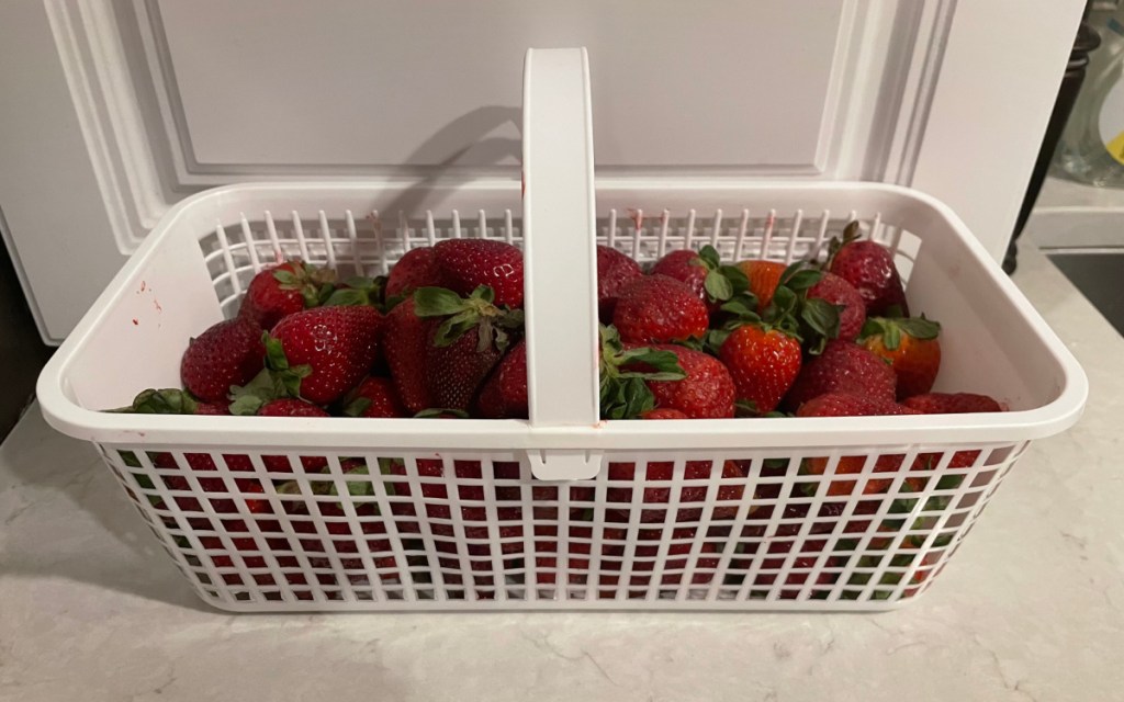 strawberries in basket