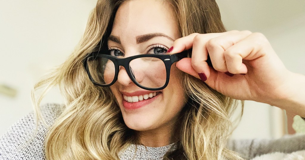 woman wearing black pair of glasses