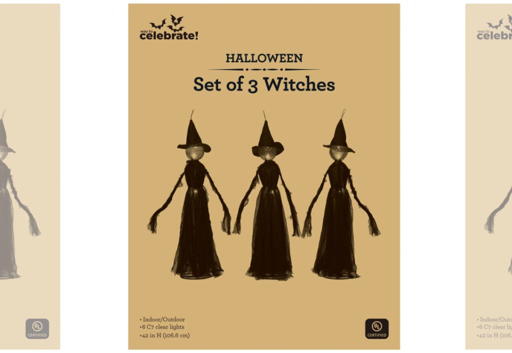 box of light up witch Halloween Decorations
