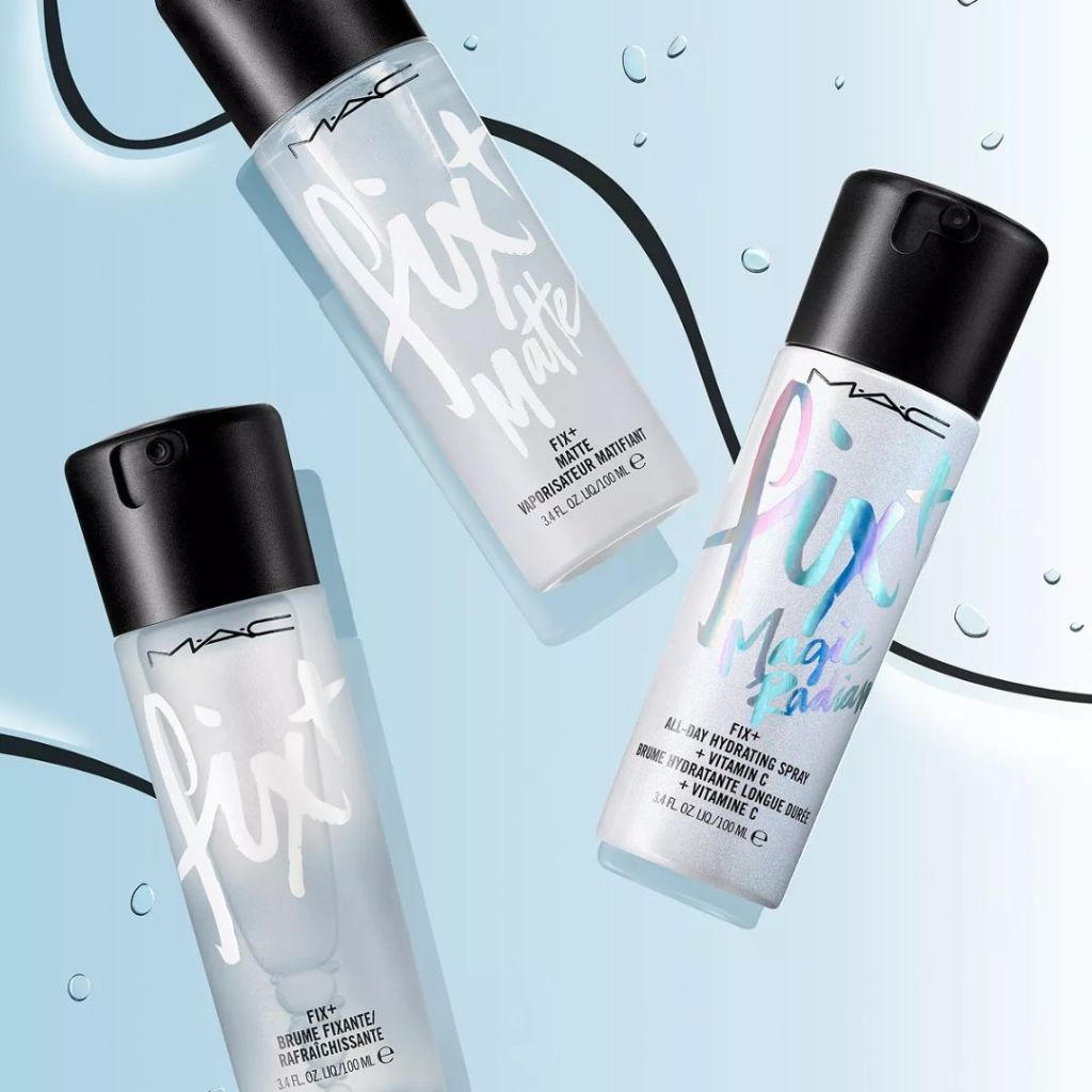 MAC Cosmetics Prep + Prime Fix+ bottles shown