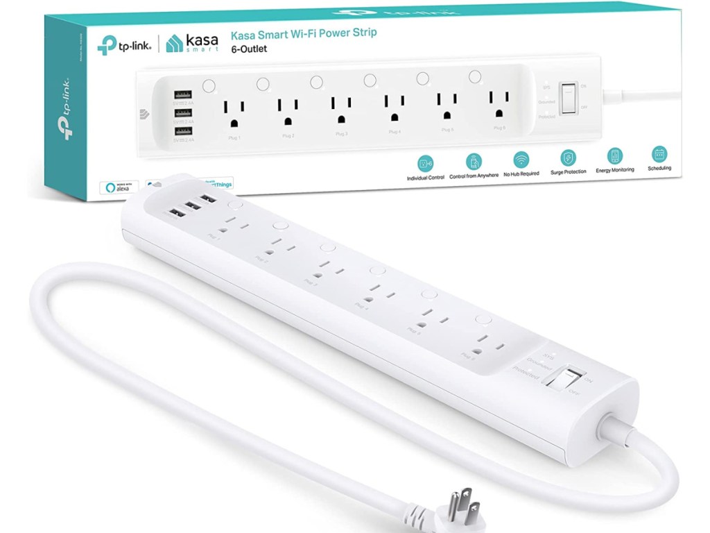 Kasa Smart Plug Power Strip HS300 w/ 6 Smart Outlets & 3 USB Ports