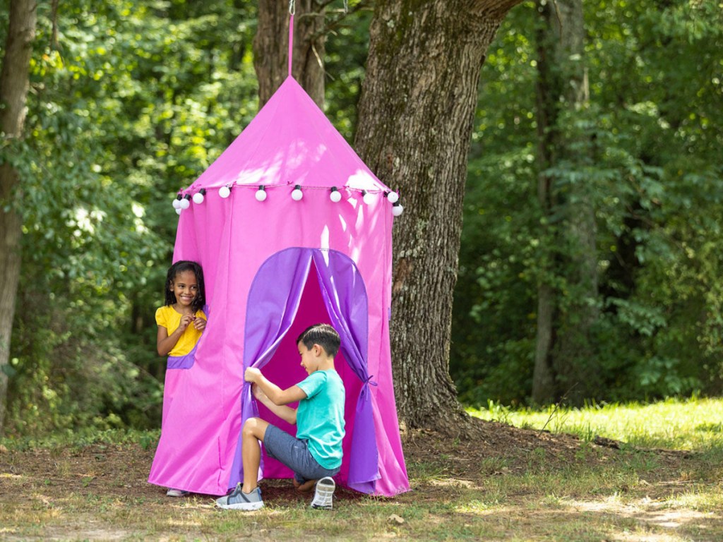 Kids playing in canopy