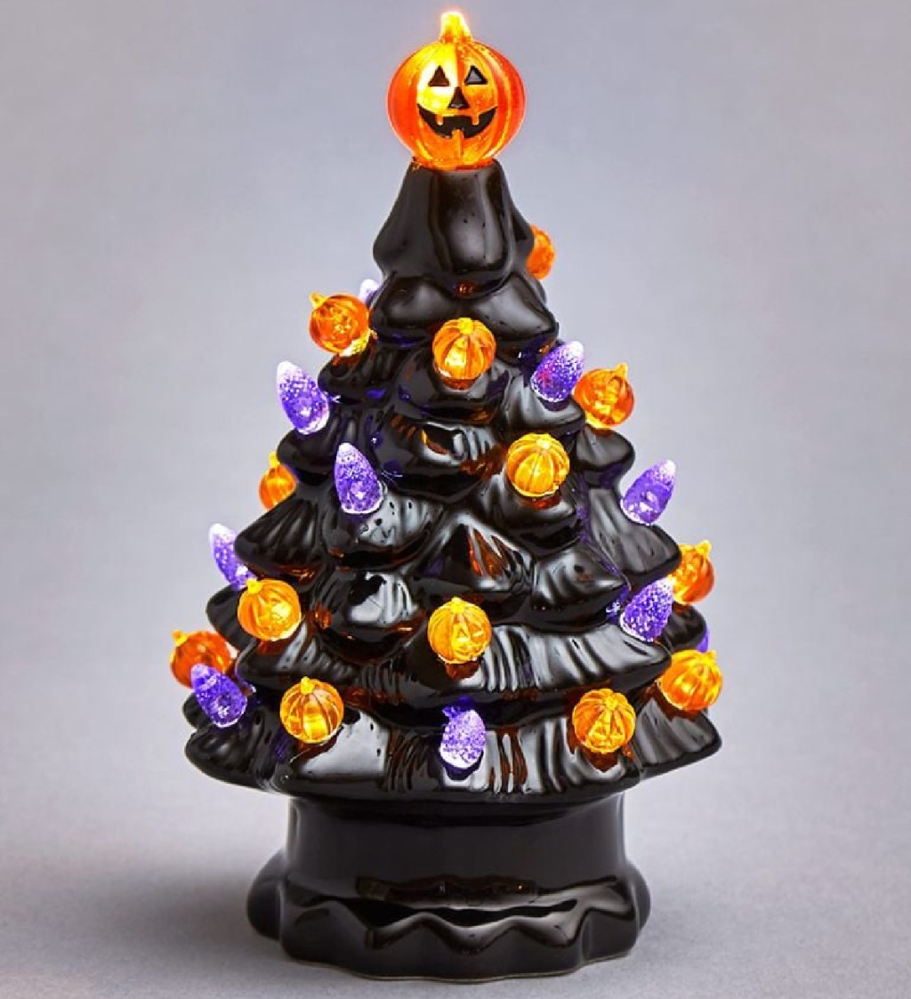 Lighted Retro Halloween Trees