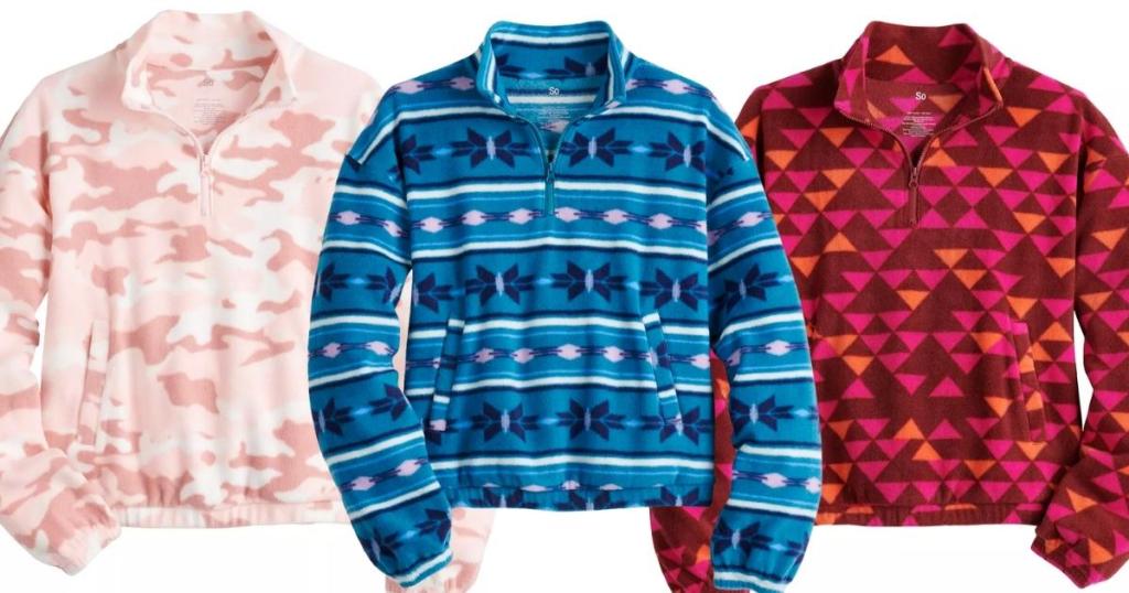 Girls SO Polar Fleece Quarter-Zip Pullovers