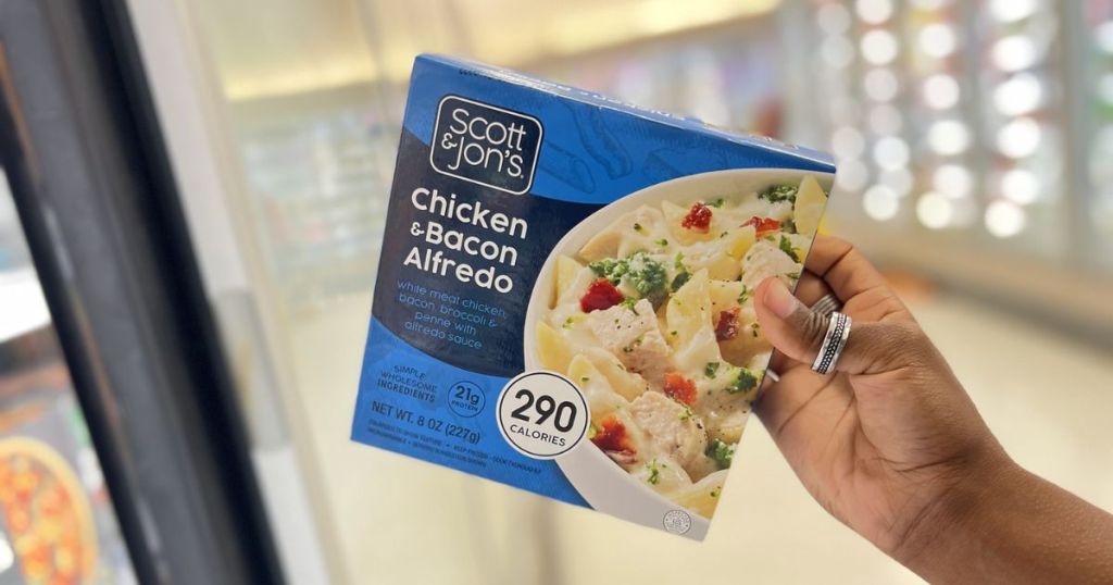 box of scott & jon's frozen chicken alfredo