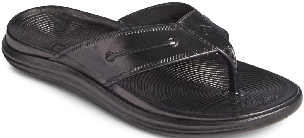 all black sperry flip flop