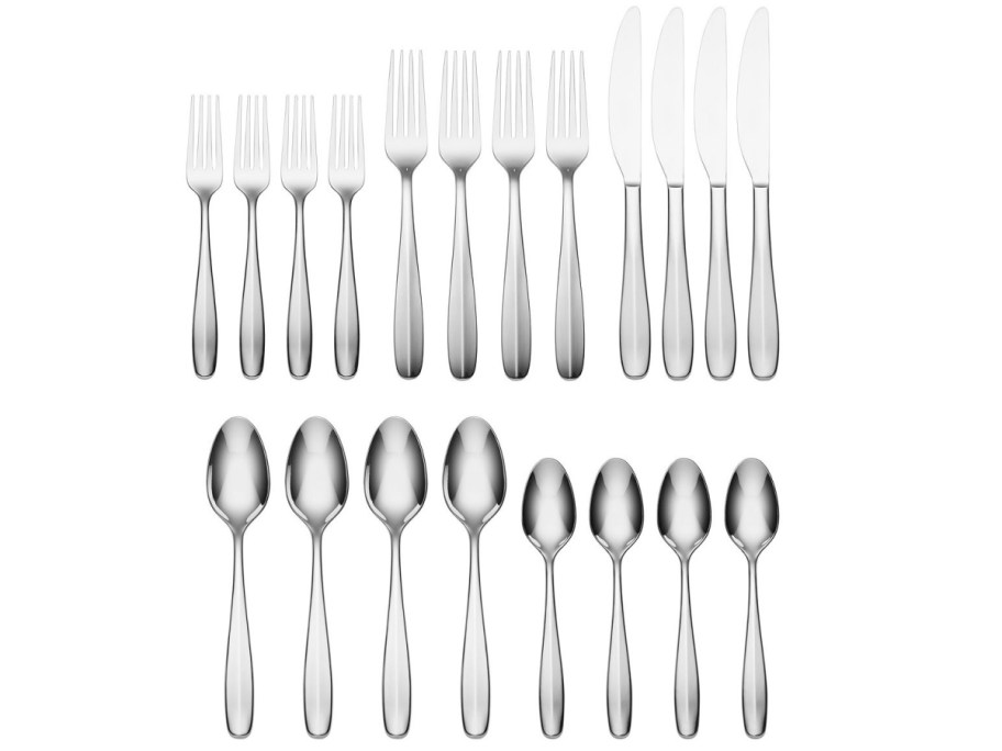 Stock image of Oneida Oakwood 20 Piece Everyday Flatware Set