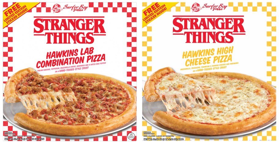 Stranger Things Hawkins Lab Combo and Hawkins High Cheese Pizzas