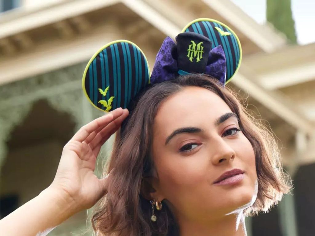 woman wearing The Haunted Mansion Headband