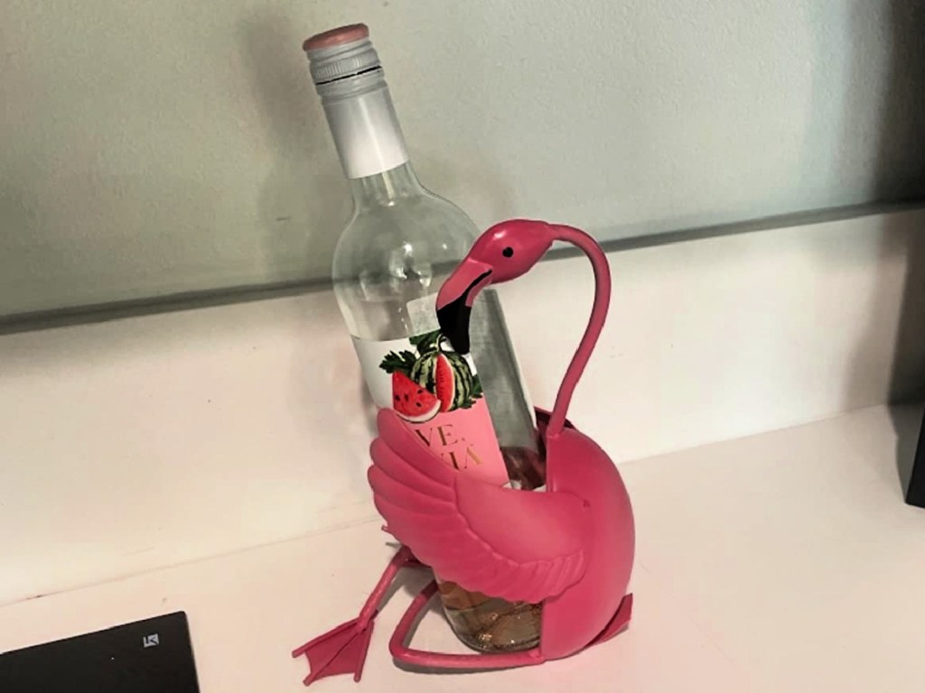 Too-arts Flamingo Wine Holder Metal Sculpture