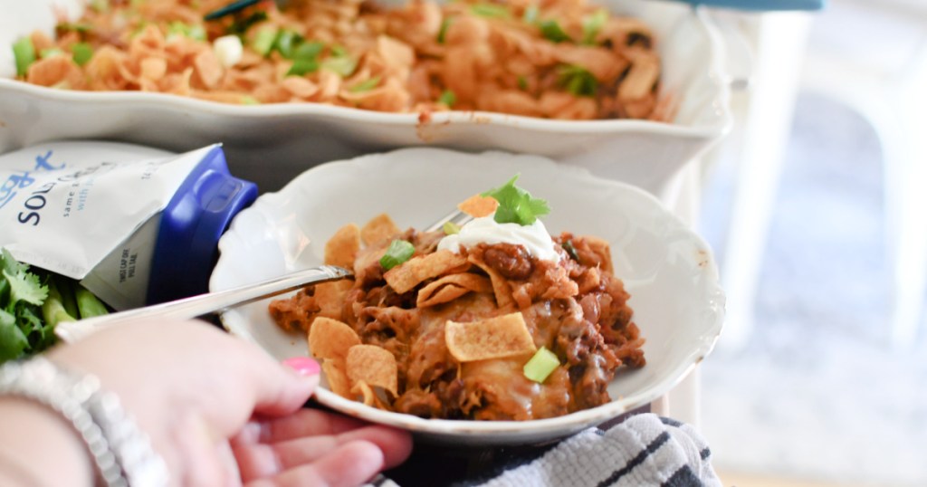 frito pie on a plate