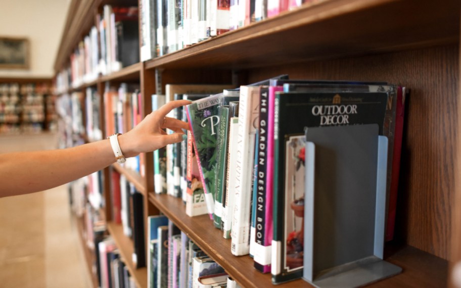 books on library shelf