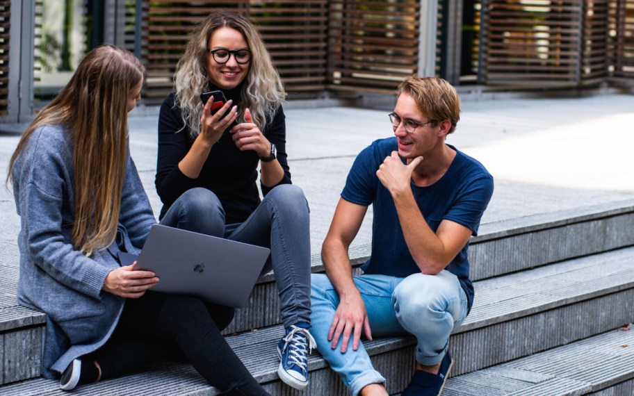 students hanging out perhaps applying for unusual or weird scholarships