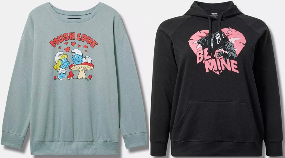 teal smurfs and black ghostface valentines sweatshirts and hoodies 