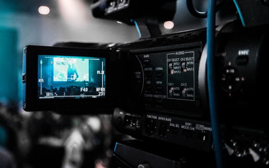 a video camera recording
