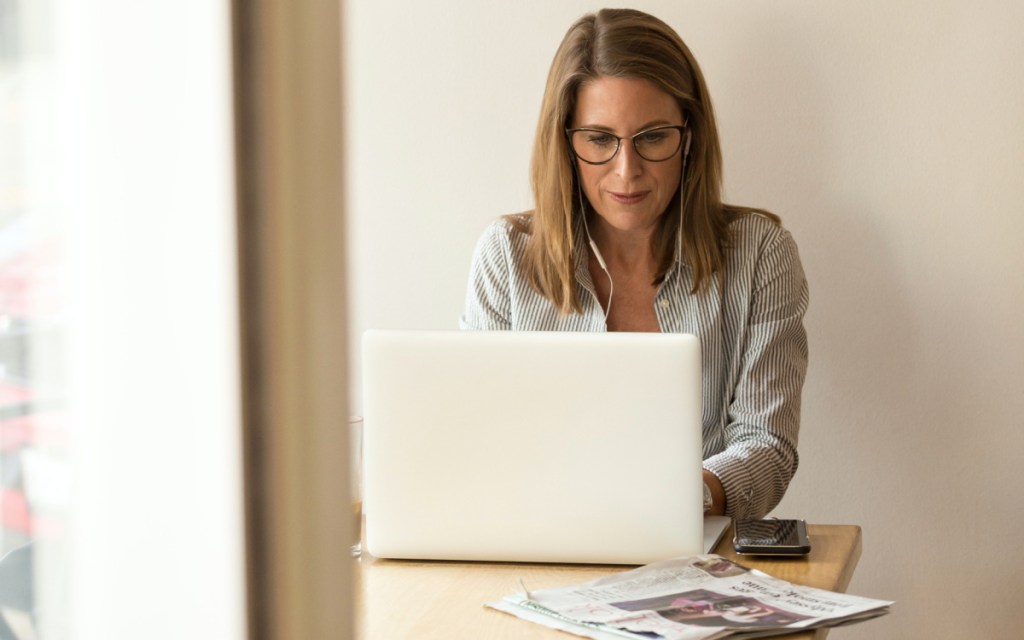 woman on computer