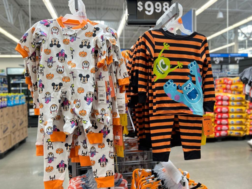 Mickey & Friends Halloween Baby and Toddler Pajamas and Monsters Inc Toddler Pajamas at Walmart