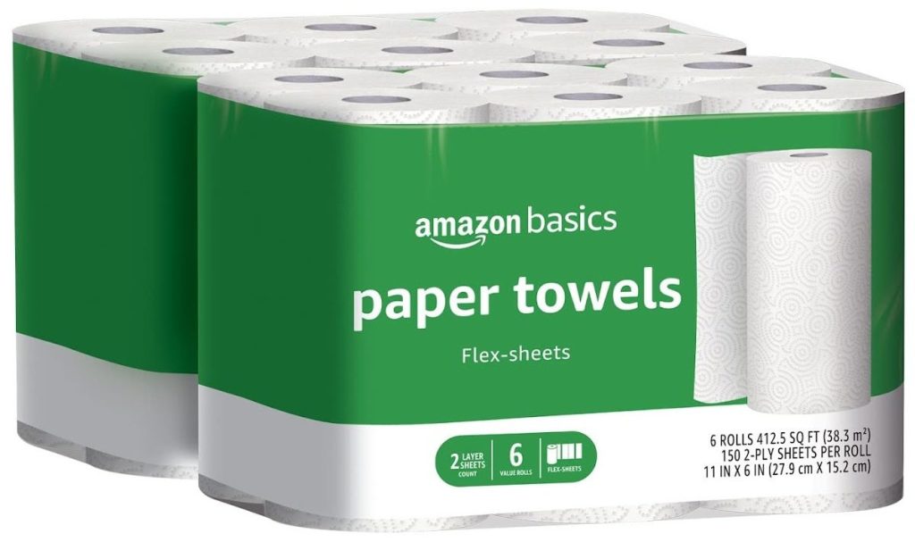 two packs of paper towels