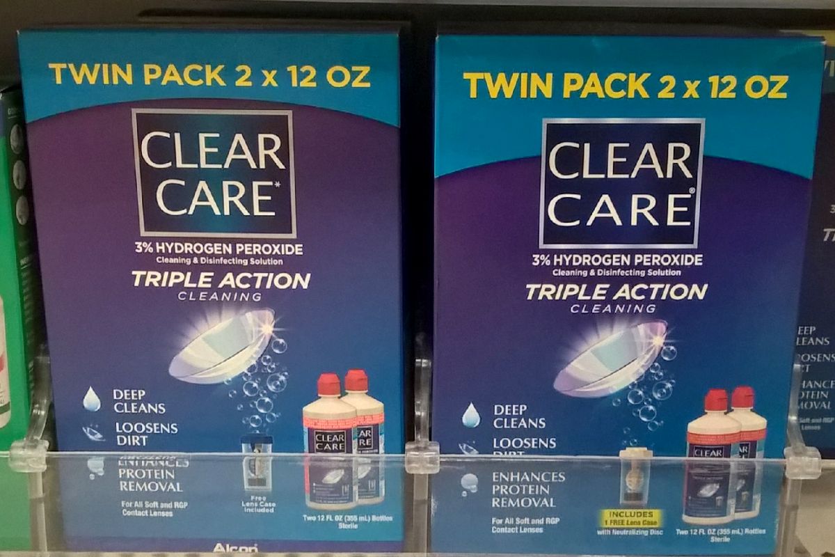 Clear care twin pack 12oz triple action cleaning solution