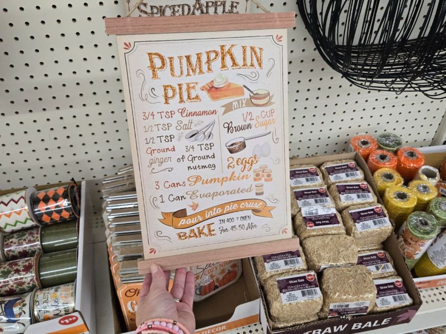 Dollar Tree Pumpkin Pie Rustic Recipe Board