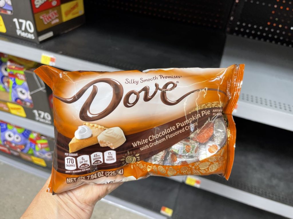 bag of Dove White Chocolate Pumpkin Promises