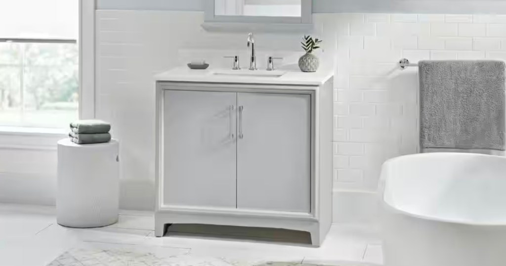 Glacier Bay Hillcroft 36x21.5x34 Bath Vanity Cabinet without Top