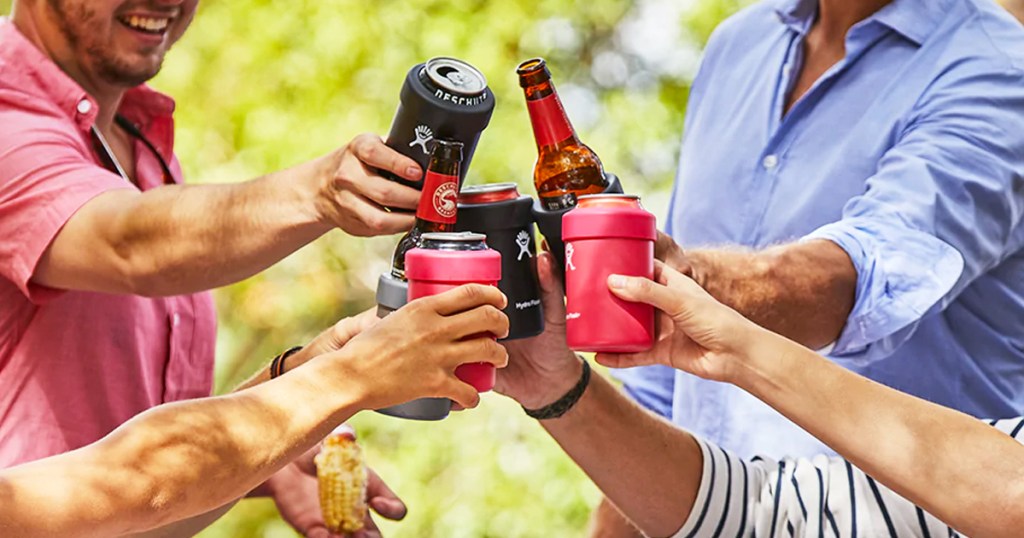 hand holding up hydro flask cups