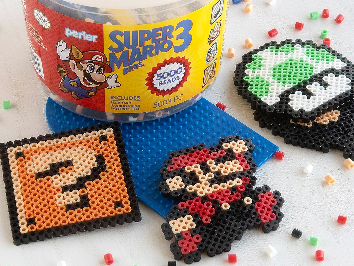 super mario figures made from perler beads