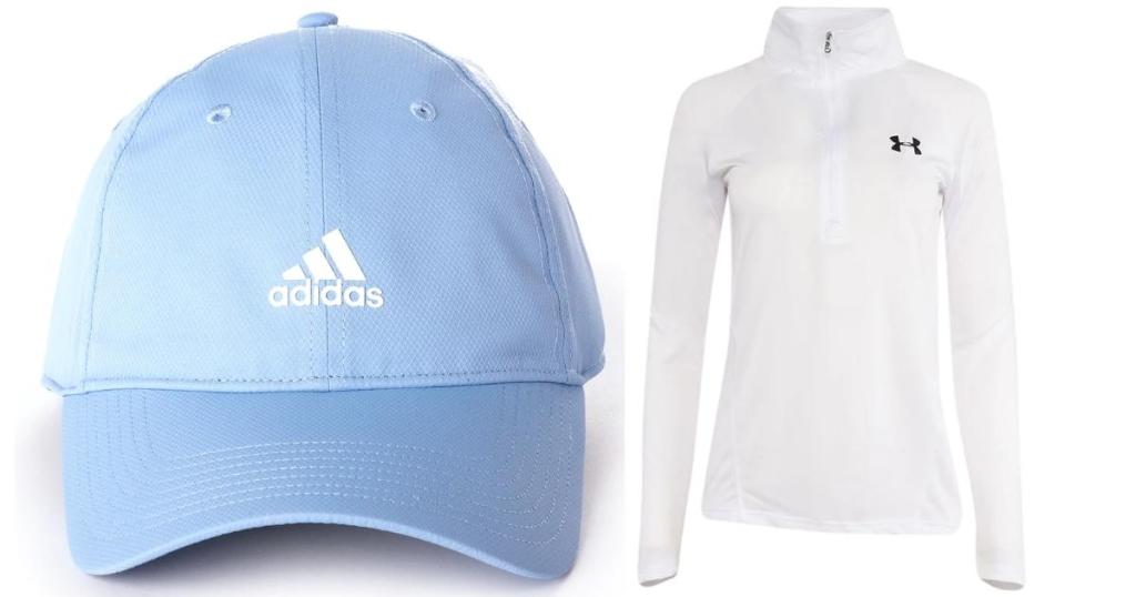 Adidas Women's Hat and Under Armour 1/2 Zip Pullover