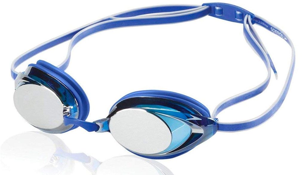 blue swim goggles