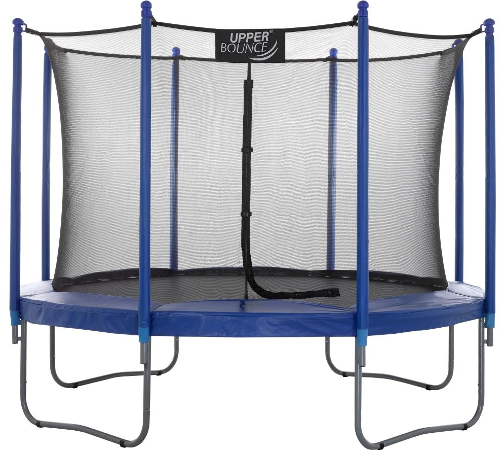 Upper bounce 10-ft Round Blue Backyard Trampoline with Enclosure