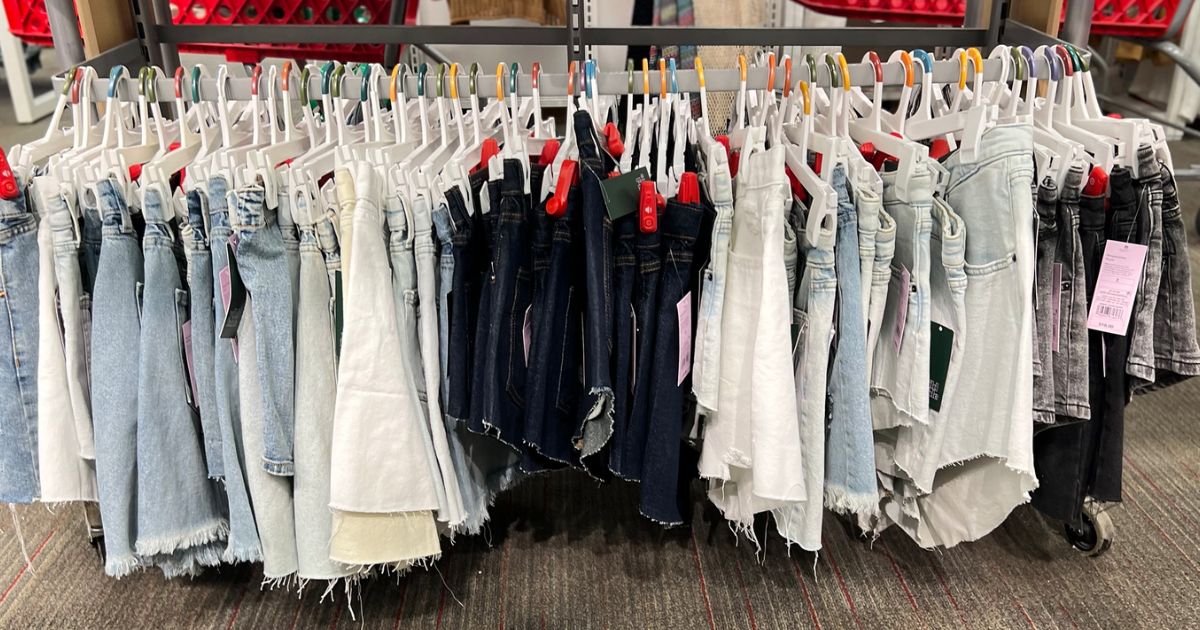 Womens wild fable shorts on a wrack in a target store