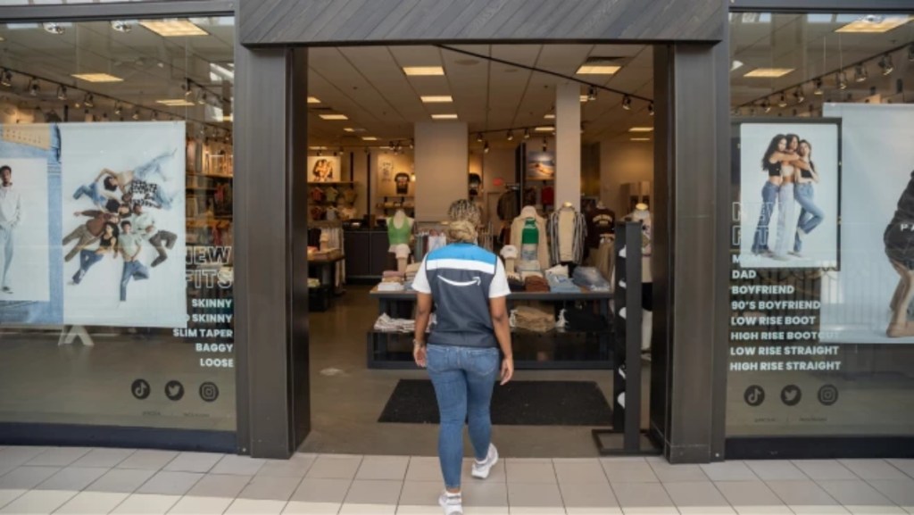 Amazon employee entering store